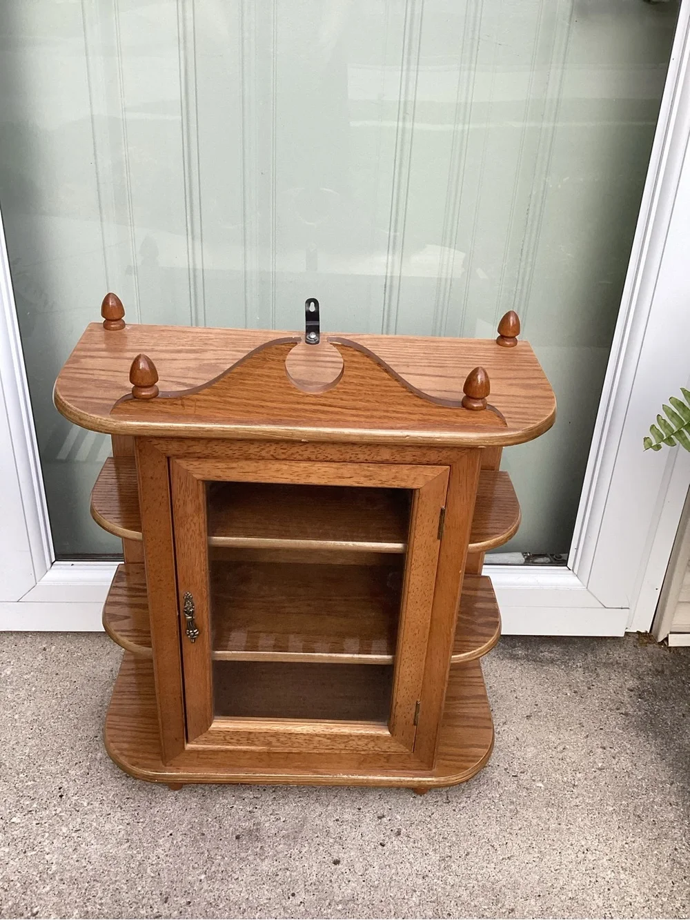 Vintage Oak Glass-Door Display Cabinet - Curio - Display for Collectibles
